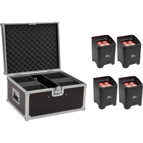 EUROLITE Set 4x AKKU UP-4 Entry QCL Spot + Case (20000934)