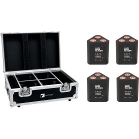 EUROLITE Set 4x AKKU TL-3 QCL RGB+UV Trusslight + Case mit Ladefunktion (20000854)