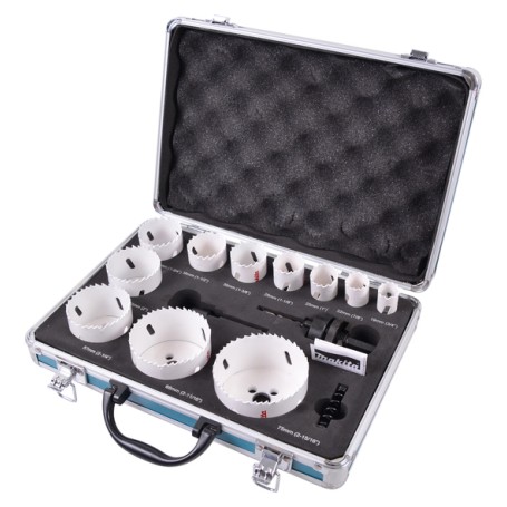 BIM Lochsgen groes Sanitr-Set D-47298,  19 - 75mm (14-teilig, Schnitttiefe 38mm, Koffer)