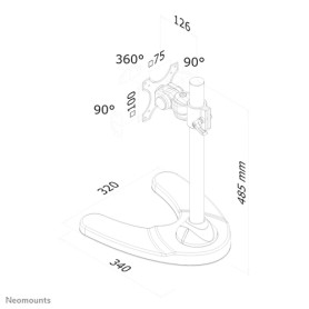 Neomounts by Newstar FPMA-D700 supporto da tavolo per Tv a schermo piatto 76,2 cm (30") Libera installazione Nero (FPMA-D700)