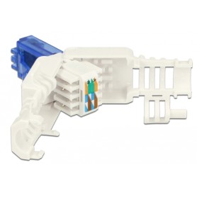 DeLOCK 86417 cavo di collegamento RJ-45 Blu, Bianco (86417)