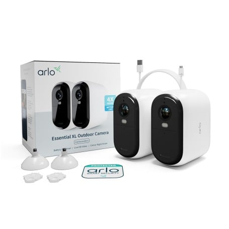 Arlo Essential Telecamera di sorveglianza per esterni XL, set da 2 (VMC2252-100EUS)