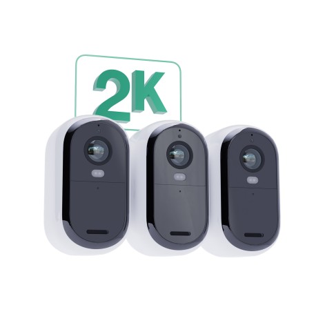 Arlo Essential Telecamera di sorveglianza per esterni 2K con Pannelli Solari, set da 3 (VMK3350-100EUS)