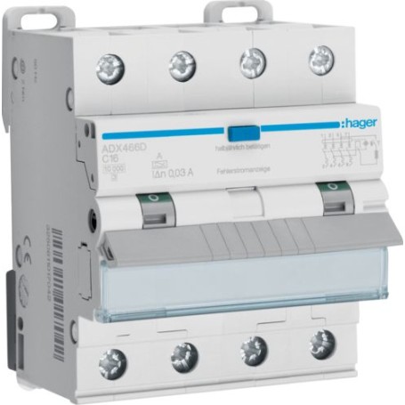 Hager ADX466D interruttore automatico Interruttore in miniatura Tipo A