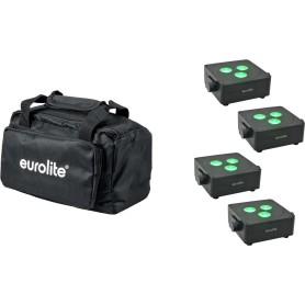 EUROLITE Set 4x AKKU IP Flat Light 3 sw + Soft-Bag (20000861)
