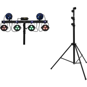 EUROLITE Set LED KLS Laser Bar Next FX-Lichtset + STV-60-WOT EU Stahlstativ schwarz (20000816)