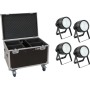 EUROLITE Set 4x LED Theatre COB 200 WW/CW + Case mit Rollen (20000875)