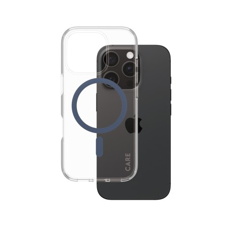 PanzerGlass CARE by ® Flagship Cover Trasparente Urban Combat con MagSafe Blu iPhone 16 Pro (1366)