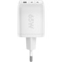 USB-C Schnellladegert Nano, PD, GaN, 65 Watt (wei, 1x USB-A, 2x USB-C PD, Charge 3.0) (64754)