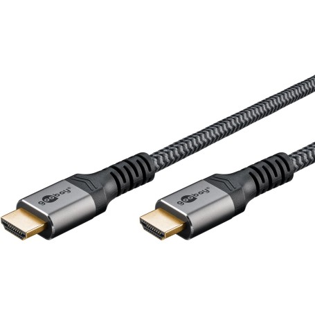 Plus High-Speed-HDMI-Kabel mit Ethernet, 4K @ 60Hz (grau, 0,5 Meter) (64992)
