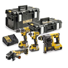 Akku-Maschinen Set DCK422P3, 18Volt (gelb/schwarz, 3x Li-Ionen Akku 5,0Ah, in 2 Tough.Boxen) (DCK422P3-QW)
