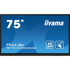 iiyama TE7512MIS-B3AG visualizzatore di messaggi Design chiosco 190,5 cm (75") LCD Wi-Fi 400 cd/m² 4K Ultra HD Nero Touch scree