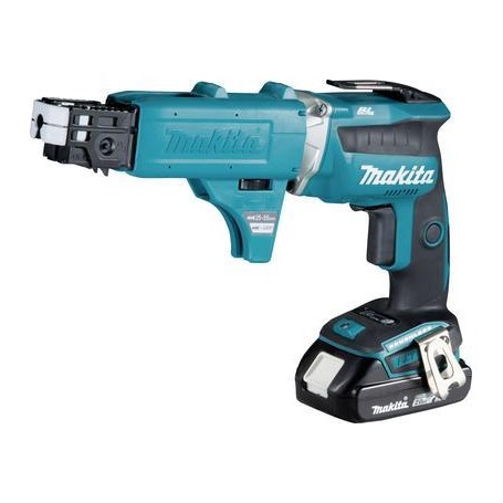 Akku-Schnellbauschrauber DFS452AJX2, 18Volt (blau/schwarz, 2x Li-Ionen Akku 2,0Ah, inkl. Magazinvorsatz)