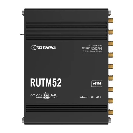 Teltonika RUTM52 router wireless Gigabit Ethernet Dual-band (2.4 GHz/5 GHz) 5G Nero (RUTM52100000)