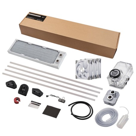 Phanteks EZ-Fit 360 D30-Kit Processore Kit di raffreddamento a liquido 12 cm Trasparente, Bianco 10 pz (PH-GEF_KIT360-D30_DWT)