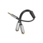 Sharkoon 0.12m, 3.5mm/2x3.5mm cavo audio 0,12 m Nero, Argento (4044951019632)