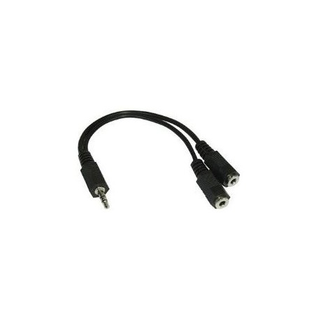 Goobay AVK 317-020 0.2m cavo audio 0,2 m 3.5mm 2 x 3.5mm Nero (50464)