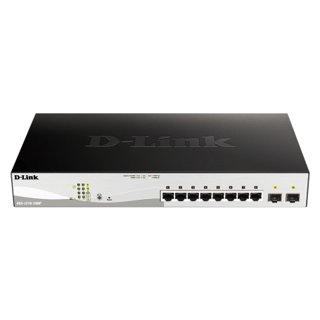 D-Link DGS-1210-10MP Gestito L2 Gigabit Ethernet (10/100/1000) Supporto Power over Ethernet (PoE) Nero, Grigio (DGS-1210-10MP/E)