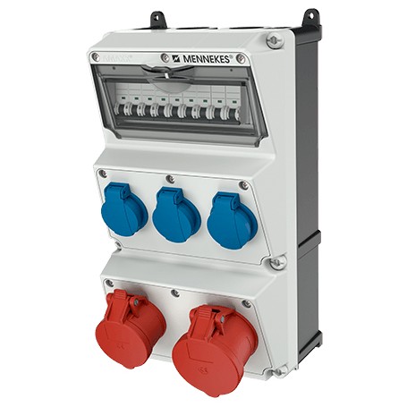 MENNEKES 930011 presa energia 3 x Type F Nero, Blu, Rosso, Bianco