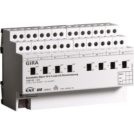 GIRA Schaltaktor 8fach REG KNX/EIB 16A C-Last 104600 (104600)