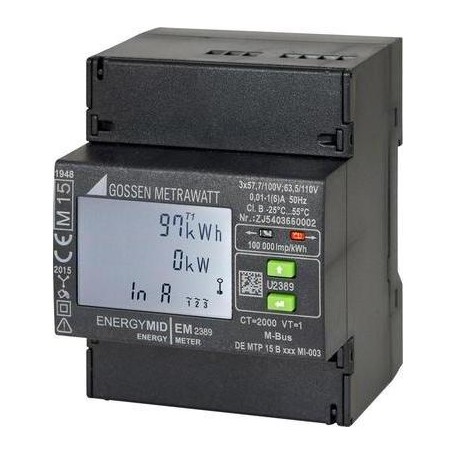 Gossen Metrawatt Drehstromzähler mit Wandleranschluss digital MID-konform: Ja U2389-V021 (U2389-V021)