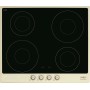 SMEG SI764POM - Piano cottura a induzione, vetro nero lucido, cornice crema, montaggio in appoggio, circa 60 cm