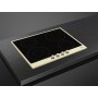 SMEG SI764POM - Piano cottura a induzione, vetro nero lucido, cornice crema, montaggio in appoggio, circa 60 cm
