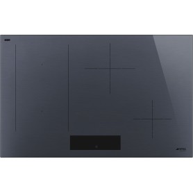 SMEG SIM1844DG - Piano cottura a induzione, vetro opaco Grigio Nettuno, senza cornice, da incasso o a filo, circa 80 cm