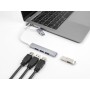 4 Port Slim USB Hub mit USB Type-C oder USB Typ-A (64214)