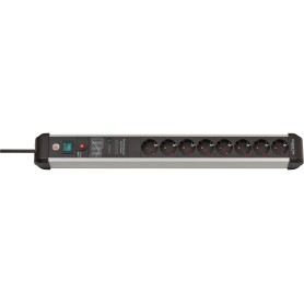 Premium-Protect-Line Steckdosenleiste 8-fach (schwarz/aluminium, 3 Meter, 60.000A berspannungsschutz) (1391010800)