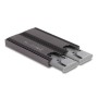 DeLOCK Alloggiamento esterno USB Type-C Dual Combo per 2 x unità SSD M.2 NVMe PCIe o SATA - senza attrezzi (42028)