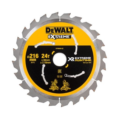 Kreissgeblatt XR EXTREME RUNTIME DT99568,  216mm, 24Z (Bohrung 30mm, fr Akku-Paneelsgen) (DT99568-QZ)