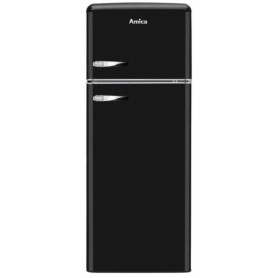 Combinazione frigorifero-congelatore retrò Amica KGC 15637 MS, 55 cm di larghezza, 144 cm di altezza, 206 L, nero opaco