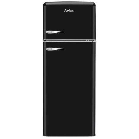 Combinazione frigorifero-congelatore retrò Amica KGC 15637 MS, 55 cm di larghezza, 144 cm di altezza, 206 L, nero opaco