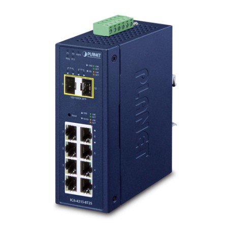 PLANET IP30 Industrial L2/L4 8-Port Gestito L2/L4 Gigabit Ethernet (10/100/1000) Blu (IGS-4215-8T2S)