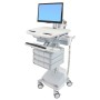 Ergotron StyleView Alluminio, Grigio, Bianco Pannello piatto Carrello multimediale (SV44-1391-2)