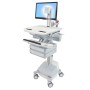 Ergotron StyleView Alluminio, Grigio, Bianco Pannello piatto Carrello multimediale (SV44-1321-2)