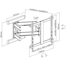 InLine 23118B Supporto TV a parete 2,03 m (80") (23118B)
