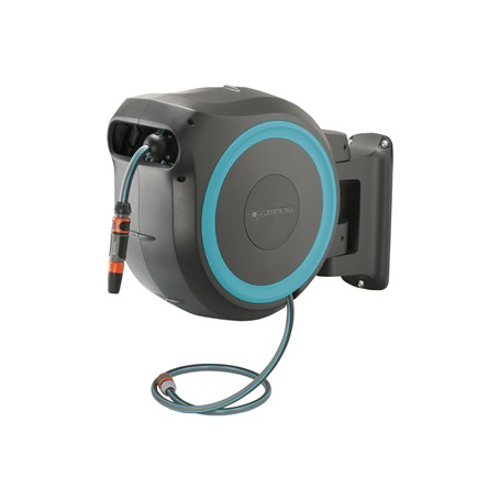 Gardena 18625-20 avvolgitubo da giardino Rocchetto montato a muro Automatico Nero, Blu