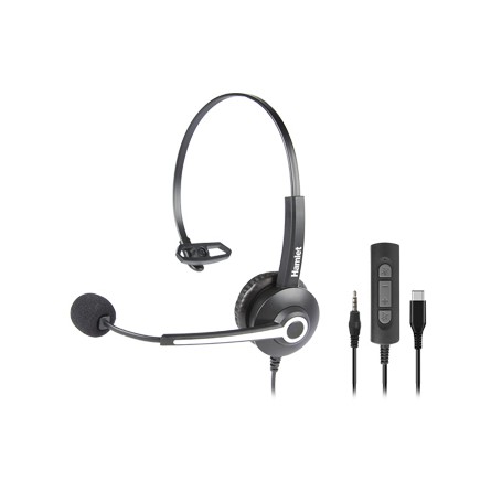 Hamlet HHEADM-CJM cuffia e auricolare Cablato A Padiglione Ufficio USB tipo-C Nero (HHEADM-CJM)