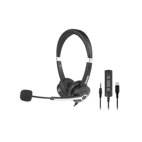 Hamlet HHEADM-CJS cuffia e auricolare Cablato A Padiglione Ufficio USB tipo-C Nero (HHEADM-CJS)