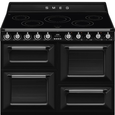 SMEG TR4110IBL2 - Centro cottura con piano cottura a induzione, linea Victoria, nero, LxPxA: circa 110x60x90 cm
