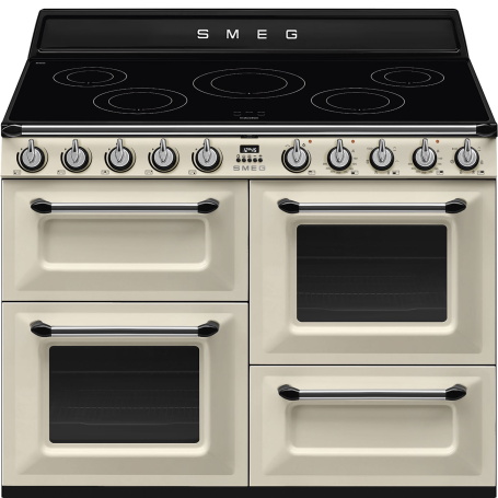 SMEG TR4110IP2 Centro cottura con piano cottura a induzione, linea Victoria, crema, LxPxA: circa 110x60x90 cm