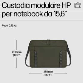 HP 15.6-inch Modular Laptop Sleeve (9J4C3AA)