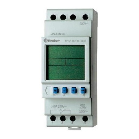 Finder Zeitschaltuhr für Hutschiene Betriebsspannung: 230 V/AC 12.91.8.230.0000 1 Wechsler 16 A 250 V/AC Tagesprogramm (12.91.8