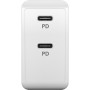 USB-C Dual-Schnellladegert 36 Watt (wei, 2x USB-C, Power Delivery) (61758)