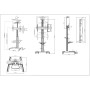 Manhattan 461245 supporto da tavolo per Tv a schermo piatto 177,8 cm (70") Nero, Argento (461245)