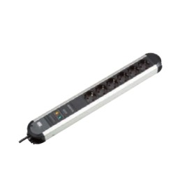 Bachmann PRIMO prolunghe e multiple 1,75 m 6 presa(e) AC Interno Alluminio, Nero (331.006)