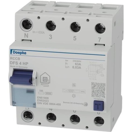 Doepke DFS4 063-4/0.03-HPFI-Schutzschalter 4p 63 A 0.03 (09144805)