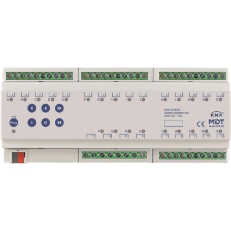 MDT AKK-2416.03 Schaltaktor 24fach 12TE REG 16A 230VAC Kompakt 70ÂµF 10EVG (AKK-2416.03)
